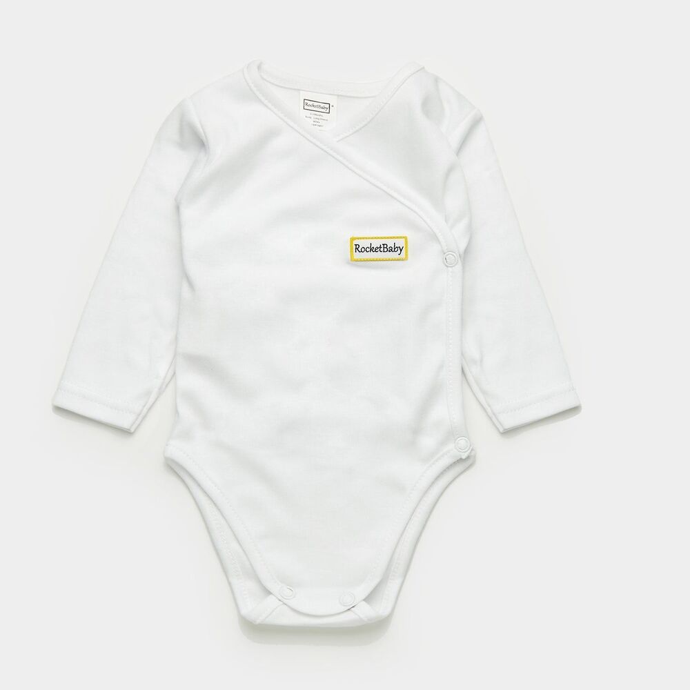 ROCKETBABY Bodysuit Kimono Long Sleeve White